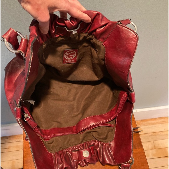 Glossy, deep-red shoulder bag by Style &Co. - Picture 5 of 8